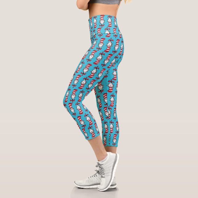 Cat In The Hat Pattern Capri Leggings (Left)