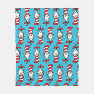 Cat In The Hat Pattern Fleece Blanket