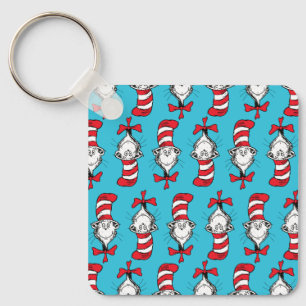 Cat In The Hat Pattern Key Ring