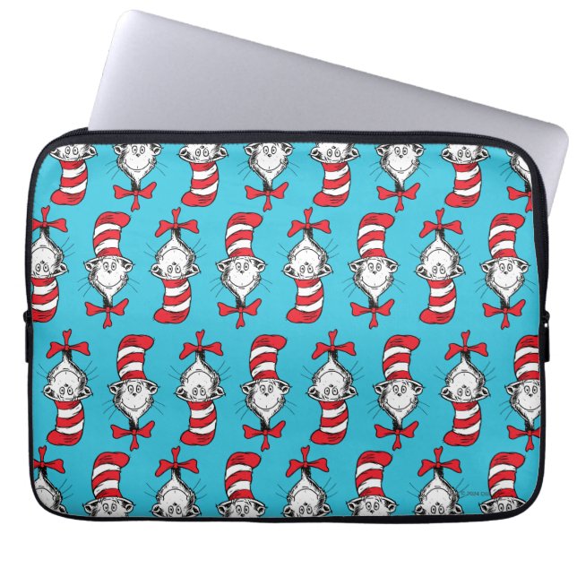 Cat In The Hat Pattern Laptop Sleeve (Front)