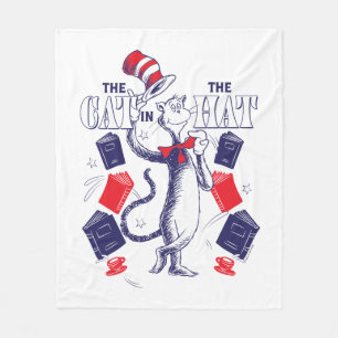 Cat In the Hat   Reading Books Fleece Blanket