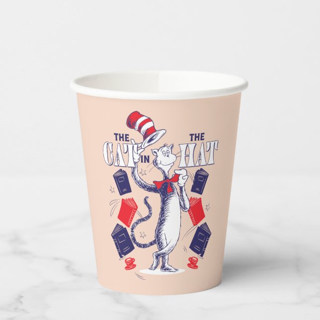 Cat In the Hat | Reading Books Paper Cups (Left)
