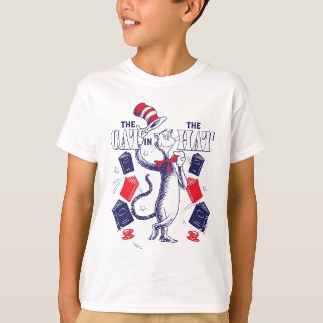 Cat In the Hat | Reading Books T-Shirt (Front)
