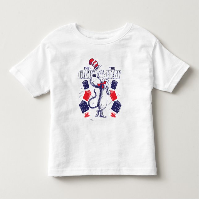 Cat In the Hat | Reading Books Toddler T-Shirt (Front)