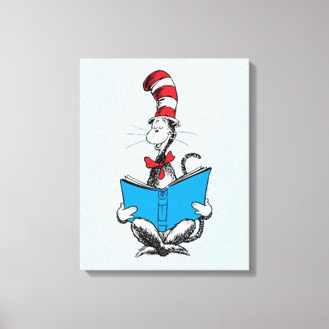 Cat in the Hat Reading Canvas Print (Front)