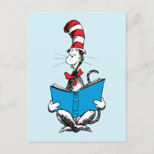 Cat in the Hat Reading Postcard
