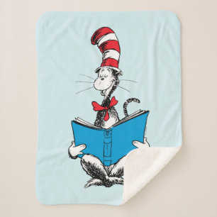 Cat in the Hat Reading Sherpa Blanket