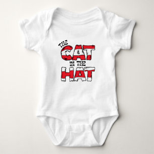 Cat In the Hat Red & White Striped Text Baby Bodysuit