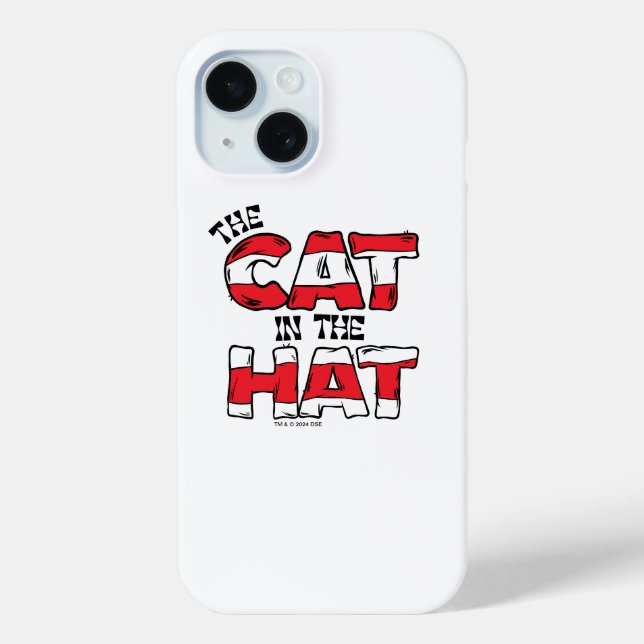 Cat In the Hat | Red & White Striped Text Case-Mate iPhone Case (Back)