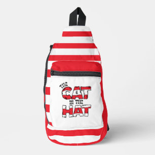 Cat In the Hat   Red & White Striped Text Sling Bag