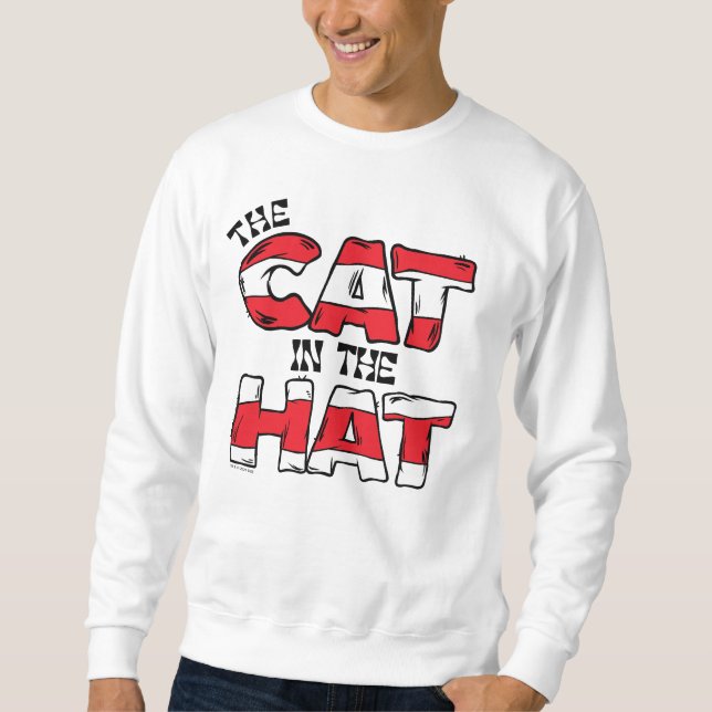 Cat In the Hat | Red & White Striped Text Sweatshirt (Front)