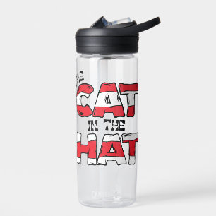 Cat In the Hat Red & White Striped Text Water Bottle