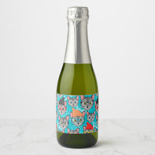 Cat in the hat sparkling wine label