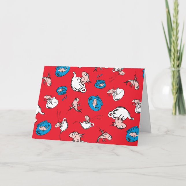Cat In The Hat | The Fish Red Pattern Card (Front)