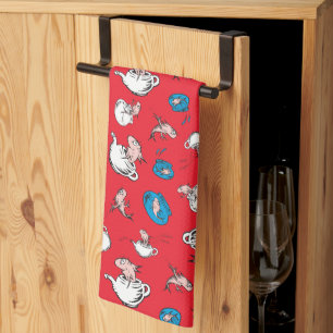 Cat In The Hat   The Fish Red Pattern Tea Towel