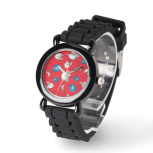 Cat In The Hat   The Fish Red Pattern Watch