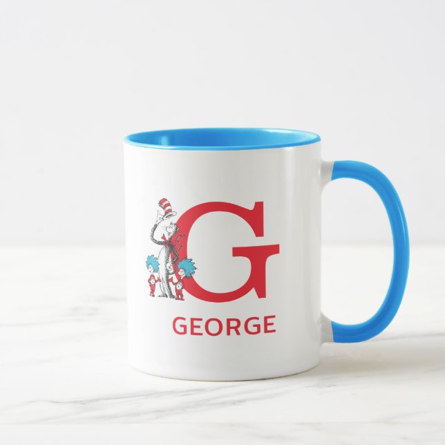 Cat in the Hat, Thing One Name & Monogram G Mug (Right)