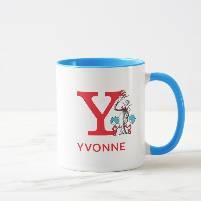 Cat in the Hat, Thing One Name & Monogram Y Mug (Right)