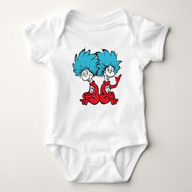 Cat in the Hat Thing One & Thing Two Baby Bodysuit (Front)