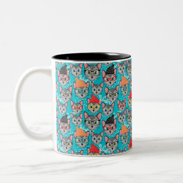 Cat in the hat Two-Tone coffee mug (Left)
