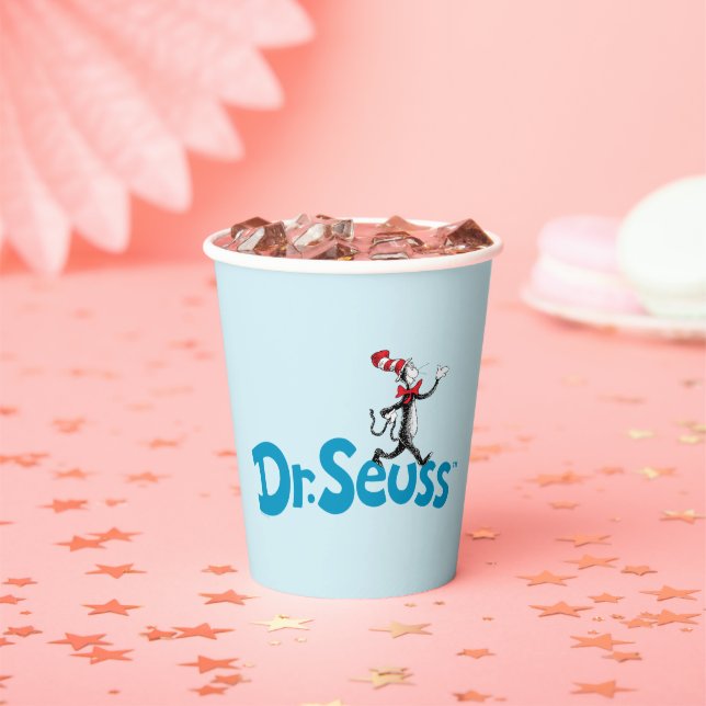 Cat in the Hat Vintage Logo Paper Cups (Insitu)