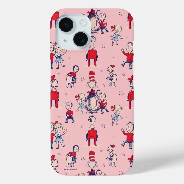 Cat In The Hat | With Kids Pattern Case-Mate iPhone Case (Back)