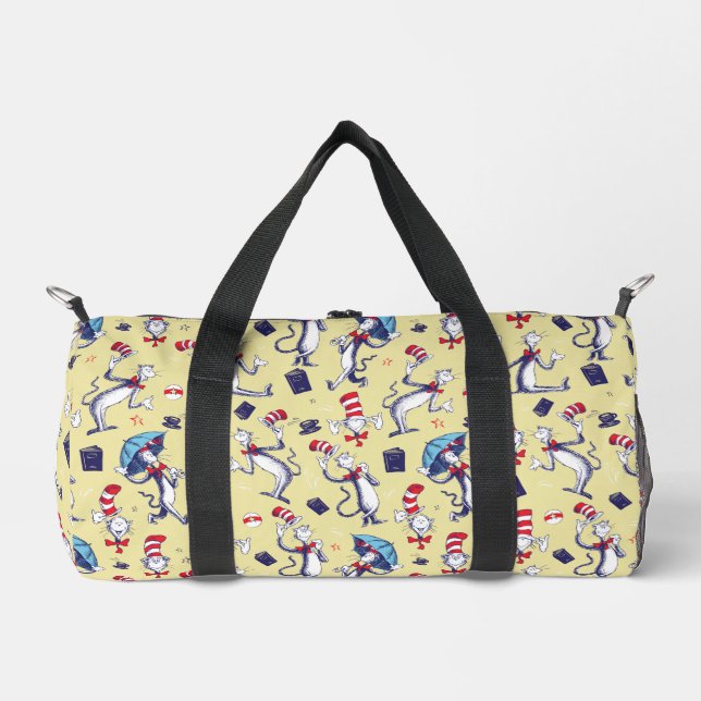 Cat In The Hat | Yellow Pattern Duffle Bag (Front)
