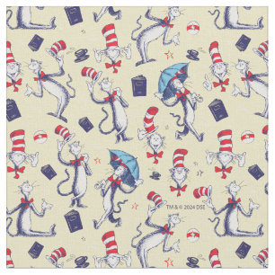 Cat In The Hat   Yellow Pattern Fabric