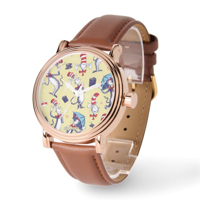 Cat In The Hat | Yellow Pattern Watch (Angle)