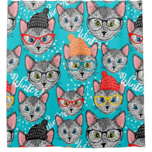 Cat in the hatv shower curtain