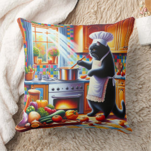 Cat in the kitchen cushion