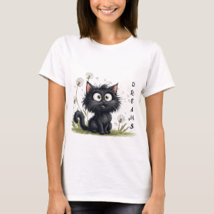 Cat in the Land of Fluffy Dandelions T-Shirt