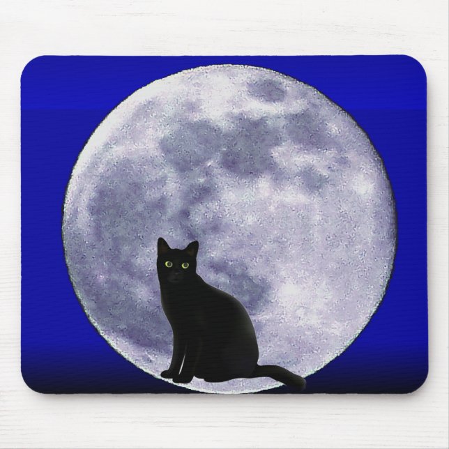 Cat in the Moon_ Mouse Pad (Front)