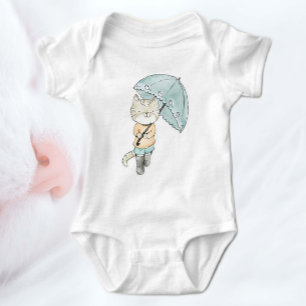 Cat in the Rain Baby Bodysuit