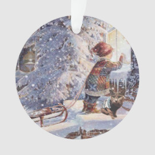 Cat In The Snow Christmas Ornament