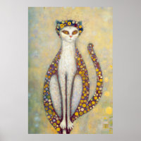 Cat In The Style Of Gustav Klimt, Art Nouveau