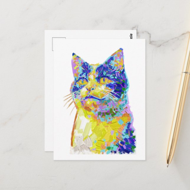 Cat in the Sunlight Postcard (Front/Back In Situ)