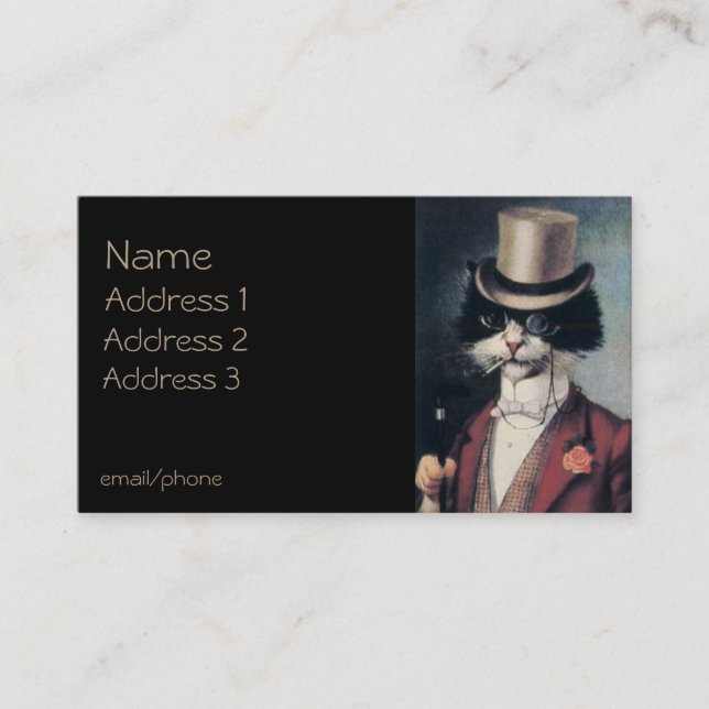 Cat in Top Hat Business Card (Front)