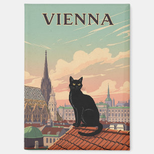 Cat in Vienna Austria Travel Magnet