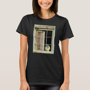 Cat In Window Beautiful On A T-Shirt