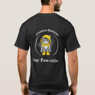 cat in Yellow Boots Coastal Beach Humour T-Shirt