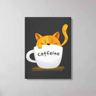 Cat inside coffee mug Canvas Print