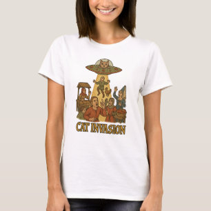 Cat Invasion UFO T-Shirt