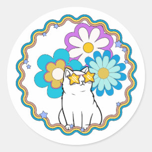 Cat is a Star Classic Round Sticker