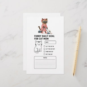 Cat is cleaning house Daily Goal for Cat Mum Stationery