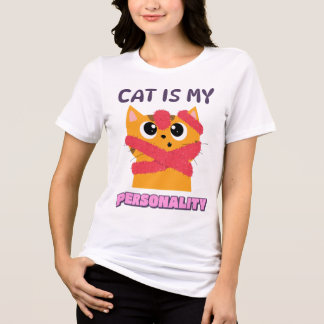 Cat Is My Personality Cat Lover Tri-Blend Shirt
