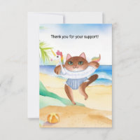 Cat is on the beach