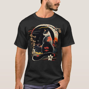 Cat Japan Style Funny Cat Gift Retro Vintage Funny T-Shirt