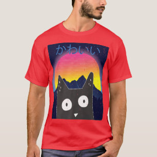 Cat Japanese Indie Aesthetic Alt Cute Anime Retro  T-Shirt