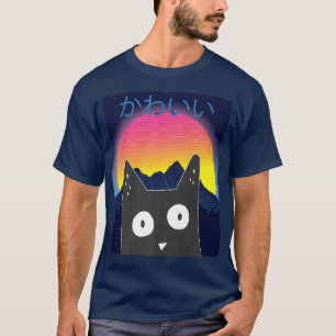 Cat Japanese Indie Aesthetic Alt Cute Anime Retro  T-Shirt